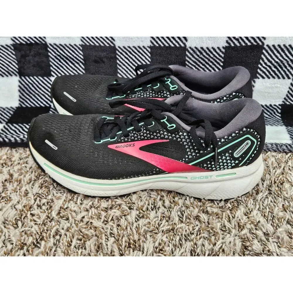 Brooks Ghost 14 Running Shoes Women's 8.5 B Black Pink (no insoles)